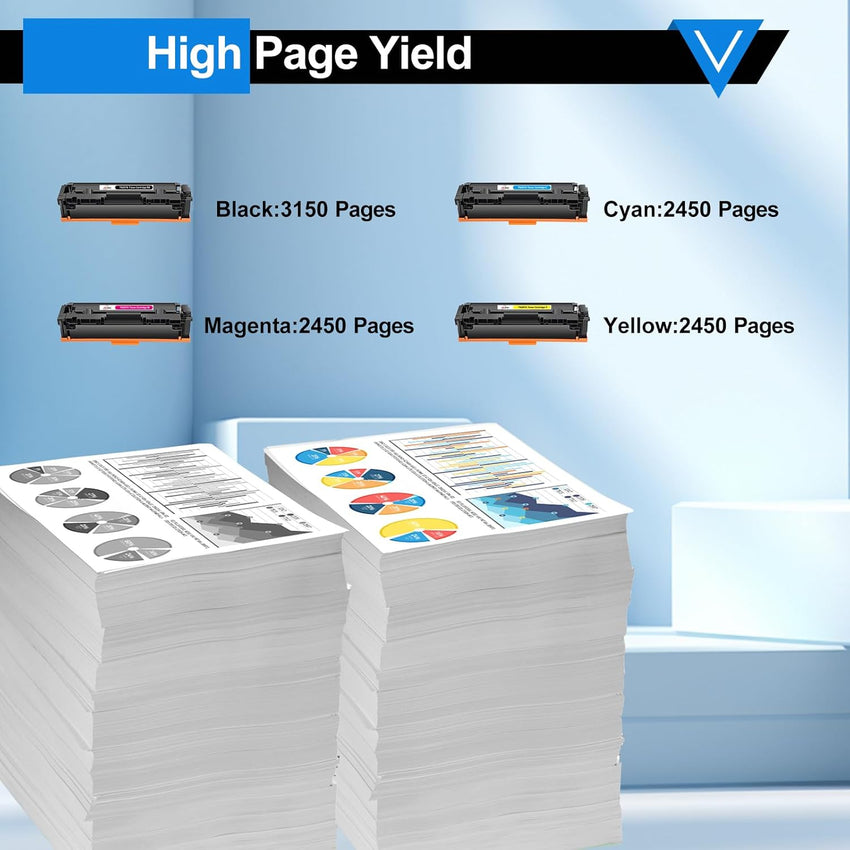 207X 207A Toner Cartridges No Chip Multipack-3150 Pages Replacement for HP 207A 207X Color Laserjet Pro MFP M283fdw M255dw M282nw M283fdn M255nw W2210A W2211A W2212A W2213A--Black Cyan Yellow Magenta