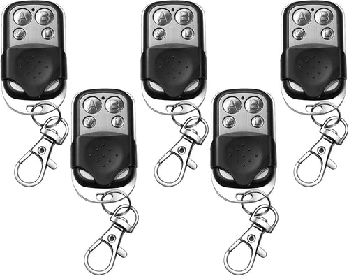 5Pcs 433.92 MHz Universal Garage Door Remote Control,Gate Opener Cloning Wireless Key Fob with 4 Buttons Duplicate Remote Control Key Fob for Garage Doors,Roller Shutters,Electric Gates,Car Alarms