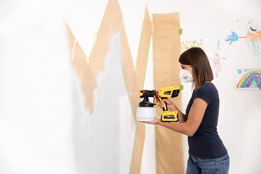 WAGNER W 600 FLEXiO Battery Paint Sprayer Cordless for Walls & Wood â 1300ml+800ml