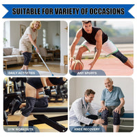Knee Support Compression Sleeve for Injury & Sports Black XL