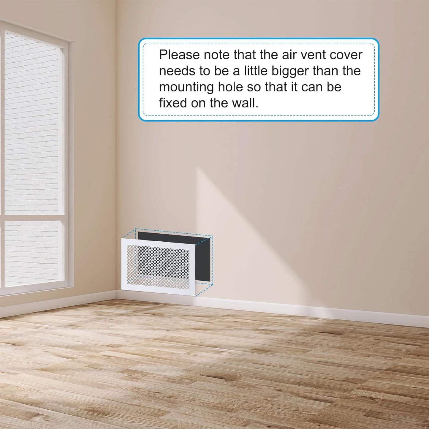 Air Vent Cover Grille Decorative Wall Ceiling Hole Cover 11.5x7.5 Inch Acrylic Glass â White