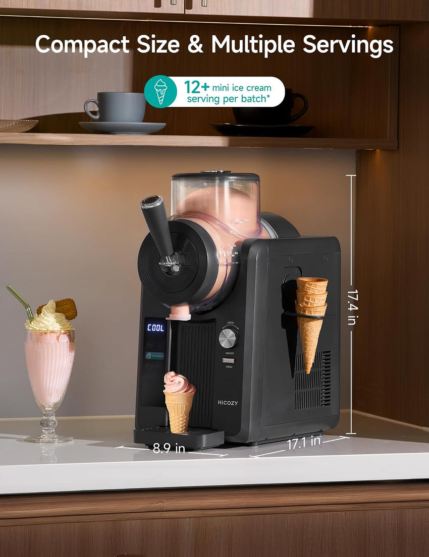 HiCOZY F3 Slush Machine Ice Cream Maker 5 Preset Modes NEW Black