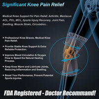 NEENCA Professional Knee Brace,Knee Compression Sleeve Support for Men Women with Patella Gel Pads & Side Stabilizers,Medical Grade Knee Pads for Running,Meniscus Tear,ACL,Arthritis,Joint Pain Relief