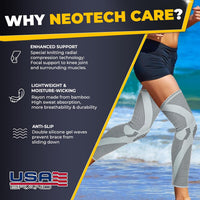 NEOtech Care Compression Sleeve for Knee and Leg â Bamboo Fiber Knit Grey L