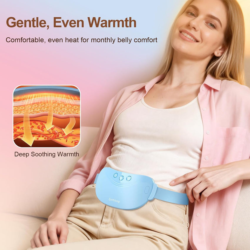 Cordless Menstrual Heat Belt Portable Heat Pad for Period Cramps Rechargeable â Black