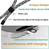 Phone Wrist Strap Lanyard Anti-Theft Glow in the Dark â Black-White