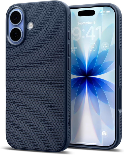 Spigen Liquid Air Case Compatible with iPhone 17 (2025) [Military-Grade Drop Protection] - Navy Blue