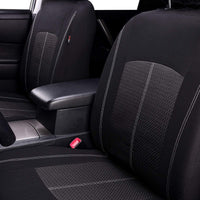 Flying Banner Black Jacquard Car Seat Covers Full Set Airbag Compatible Auto Protector Rear Bench Back Split