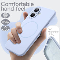 JETech Magnetic Silicone Case for iPhone 17 6.3-Inch, Compatible with MagSafe, Silky Soft Touch, Shock Absorbing Phone Cover with Camera Lens Protection (Blue)