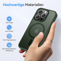 Natiiozie Magnetic Case for iPhone 15 Pro 6.1 inch Compatible with MagSafe,Translucent Matte Slim Case Shockproof Military-Grade Protection iPhone 15 Pro Cover - Green