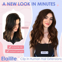 Clip-in Human Hair Extensions 8 Piece Remy Straight 16in 65g Full Head #2 Dark Brown