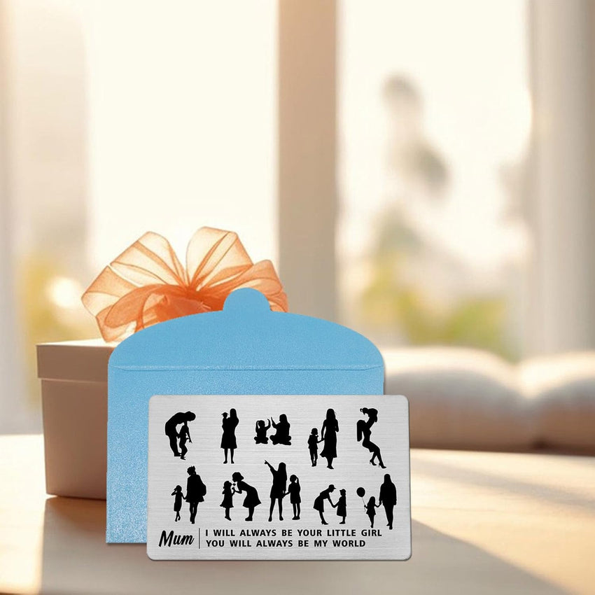 Mum Laser Engraved Wallet Card Mother's Day Gift From Daughter â Silver