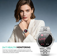 Smartwatch 1.32" AMOLED Bluetooth Calls 160+ Sports HR SpO2 BP Sleep Waterproof Silver