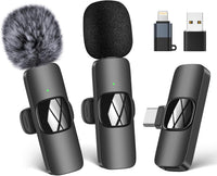 HMKCH Wireless Lavalier Microphone for iPhone - iPad, Android Phone,Computer, Mini Lapel Mic with Noise Reduction and crystal sound for Video Recording, Vlogging, TikTok, YouTube