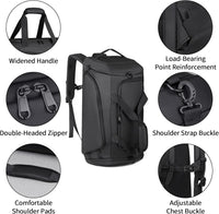 Large Gym Bag Water Resistant Duffle Backpack 45L