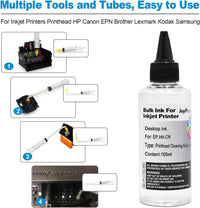JoyPrinting Printhead Cleaner Kit for Inkjet Printers Printer Nozzle Cleaning Kit Compatible for All Print Head of Printers Epson/HP/Canon/Brother/Lexmark/Kodak/Samsung 100ml 10ml Premium Syringe 1PK