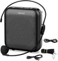 NORWII S358 Portable 4000mAh Rechargeable Voice Amplifier with Wired Microphone Headset & Waistband, Personal Microphone and Speaker for Teachers Tour Guides ect. (Black)