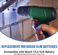 1 Pack 4.8Ah Ni-MH BAT038 Replacement for Bosch 14.4V Battery BAT040 BAT041 BAT140 BAT159 2607335533 2607335275 2607335685 13614 Compatible with Bosch PSR 14.4 AHS PSB GST Cordless Tools
