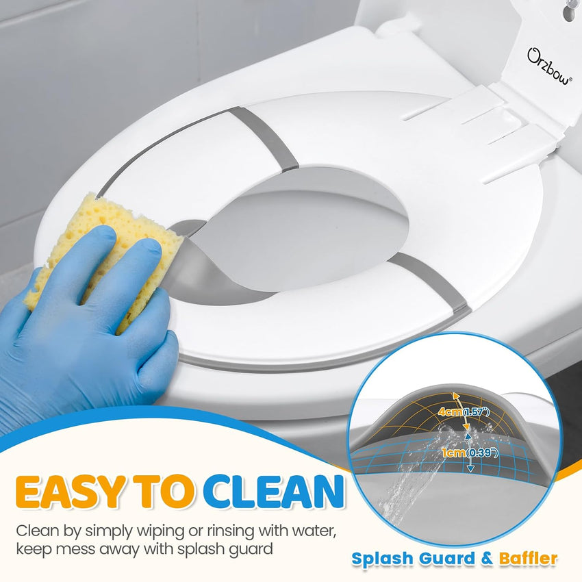 Foldable Toilet Seat for Children Portable with Soft Rubber Barrier â White