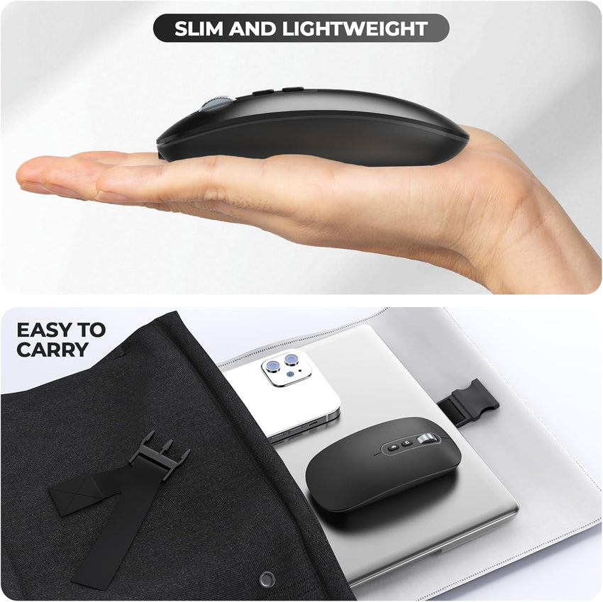 USB C Wireless Mouse Rechargeable Dual-Mode for MacBook Air/Pro â Slim Portable