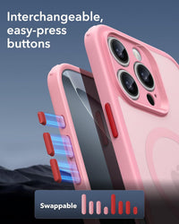 ESR for iPhone 16 Pro Case (4 in 1) Set, Translucent Matte Case with Screen Protector, Compatible with MagSafe, Military-Grade Protection, Classic Series, Frosted Pink