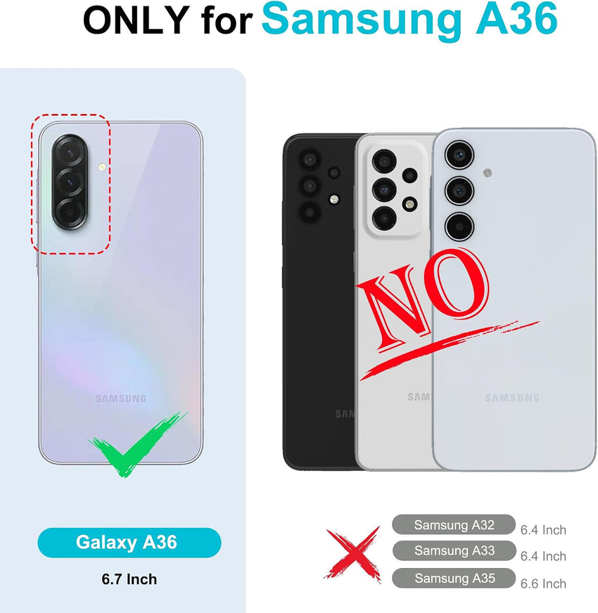 Kuafcase for Samsung A36 5G Case with 4 Card Slots Magnetic Closure Kickstand Shockproof Protective Phone Case for Samsung Galaxy A36 - Sapphire Blue