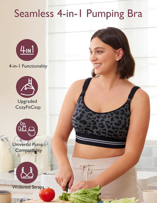 Hands-Free Pumping Bra 4-in-1 CozyFitClasp Ã¢ÂÂ Black