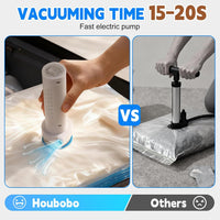 Vacuum Storage Bags 20 Pack with Electric Pump for Clothes & Travel â Clear