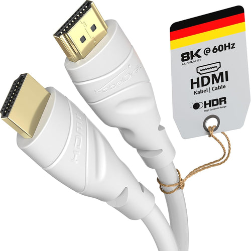 3m KabelDirekt - 8K / 4K HDMI Cable -3m HDMI Cable (3m) - German-Engineered HDMI Lead - Supports 10K/8K@60Hz/4K@120Hz - HDMI Cable for HDTV, PC, PS5, Xbox, Switch, white