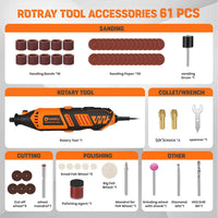 Corded Rotary Tool 180W 6Ã¢ÂÂSpeed 8,000Ã¢ÂÂ35,000RPM with 61 Accessories Ã¢ÂÂ Orange