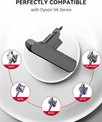 Replacement Vacuum Battery for Dyson V6 - Morpilot 6500mAh Battery Compatible with V6 Animal Absolute SV03 SV04 SV05 SV06 SV07 SV09 DC58 DC59 DC61 DC62 DC72 DC74 Vacuum Cleaner with 2 Pre-Filters