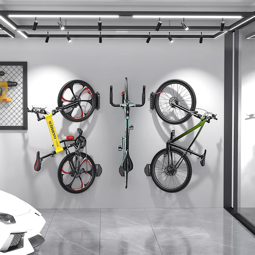 Housolution Swivel Bike Wall Mount, Vertical Bike Rack Wall Hanger, Bike Hangers for Garage, Mountain Bike Wall Mounts, Bicyckle Storage Rack for Garage, Holds up to 66lbs, Easy to Install (4 Pack)