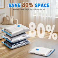Vacuum Storage Bags 20 Pack with Electric Pump for Clothes & Travel â Clear