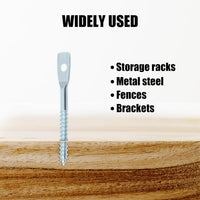 100pcs Eye Lag Screws, Eye Lag Screws with Carbon Steel Screws Concrete Screw Anchor Eye Bolts Eyelet Hooks Heavy Duty Cement Wall Anchors Cement Wall Expansion Screws for Garden Indoor