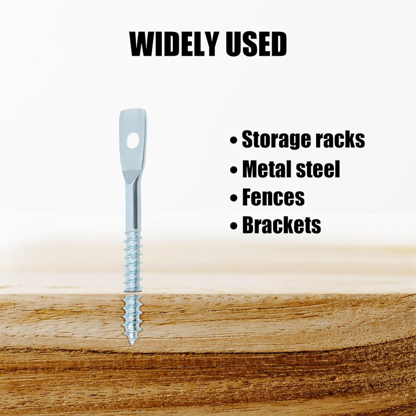 100pcs Eye Lag Screws, Eye Lag Screws with Carbon Steel Screws Concrete Screw Anchor Eye Bolts Eyelet Hooks Heavy Duty Cement Wall Anchors Cement Wall Expansion Screws for Garden Indoor