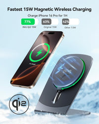 INIU Magnetic Wireless Charger Stand Qi2 15W MagSafe-Compatible Cooling Fan