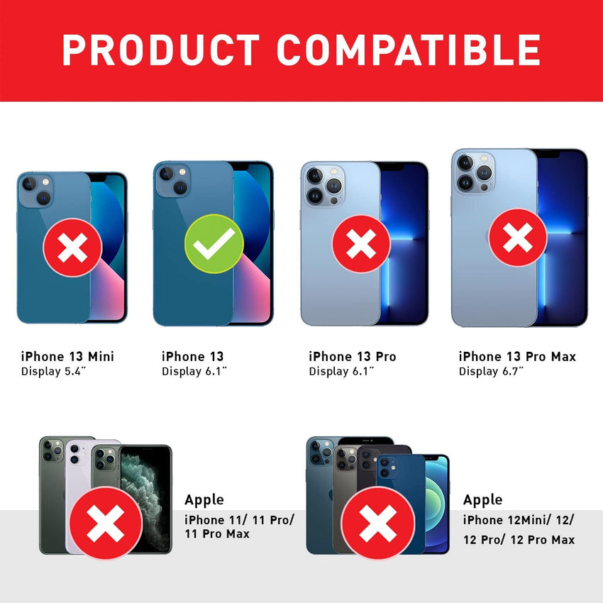 BEZ Case for iPhone 13, Case for iPhone 13 Shockproof Survivor Double Protection Resistant, Dark Blue