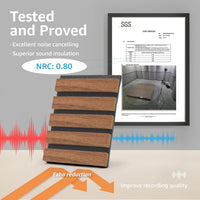 Art3d Acoustic Panel 3D Fluted Sound Absorbing Wall and Ceiling Panel â Walnut