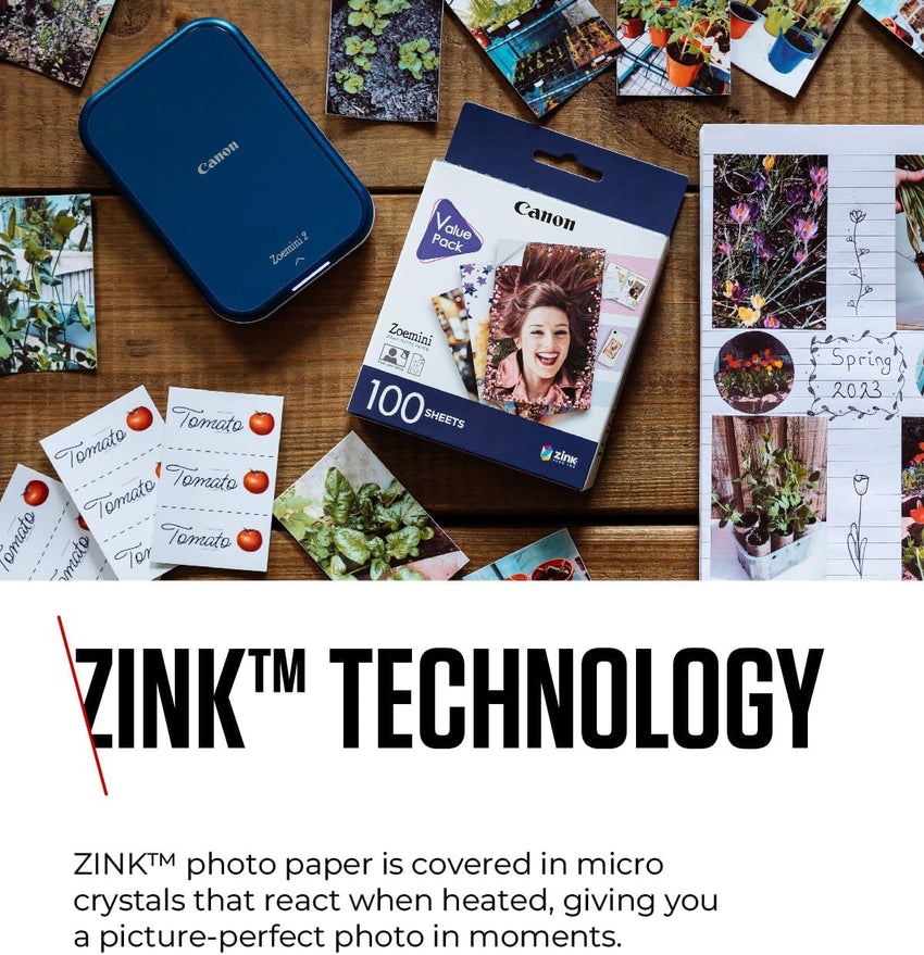 Canon ZinkTM Photo Paper - Sticky-Backed 2x3" Photo Paper (90 x Sheets) - Print Phone Photos for Personalised Stickers