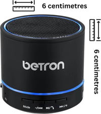 Betron KBS08 Bluetooth Speaker, Wireless, Portable, Mini, Black