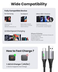 INIU USB C Charger Cable, 2m Type C Cable Fast Charging, Braided USB A to USB-C Phone Charger Cable USBC for iPhone 17 16 15 Pro Max, Samsung Galaxy S25 S24 Ultra, Pixel 10, iPad Air Switch Steam etc.
