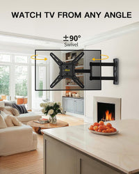 AM alphamount TV Wall Bracket for Most 26-60 inch LED LCD Flat and Curved TVs up to 35kg, Sturdy TV Wall Mount with Tilt Swivel Extension, Max VESA 400x400mm, APPIMF7