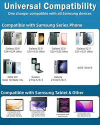 Samsung Fast Charger,45W USB C fast charger plug and cable For GalaxyS25, S24, S23, S22, S21,S20,S25 Ultra,S24 Ultra,S23 Ultra,S22 Ultra, S21 Ultra,A55 A54 A34 A15,Z Fold5/ Flip5