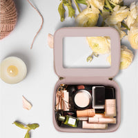 Clear Makeup Bag Waterproof Travel Toiletry Case with Double Zippers â Pearl Pink