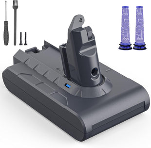 Replacement Battery for Dyson V6-6500mAh Battery Compatible with V6 Animal Absolute SV03 SV04 SV05 SV06 SV07 SV09 DC58 DC59 DC61 DC62 DC72 DC74 Vacuum Cleaner with Filters and Screwdriver
