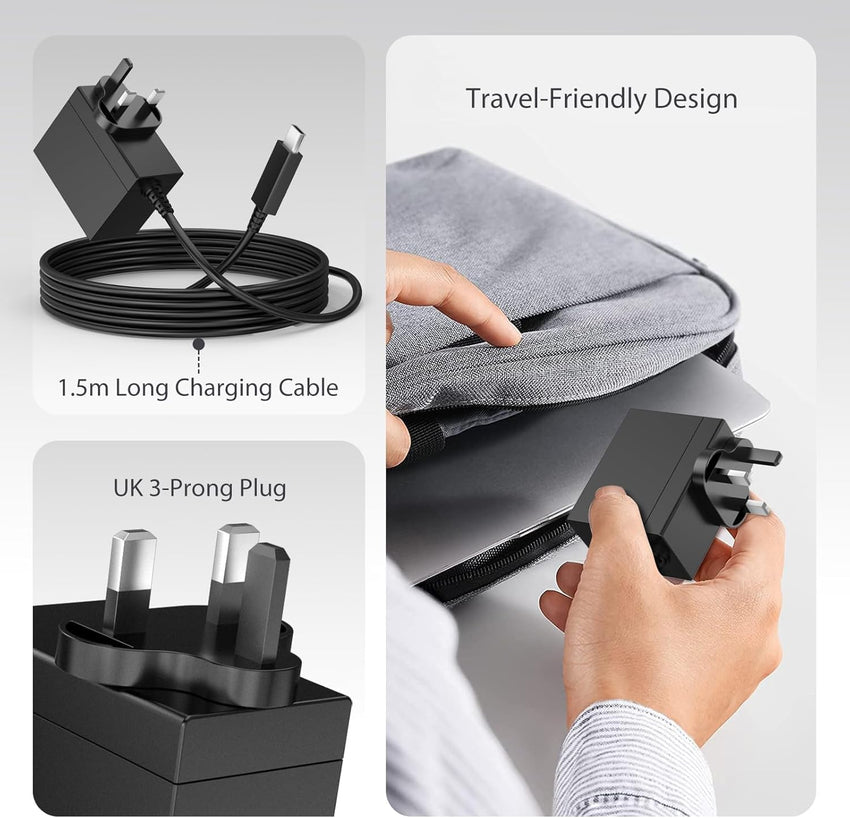 45W Charger for Nintendo Switch, USB C Charger for Switch with 5FT Charging Cable,15V 3A Fast Charging Adapter Compatible with Nintendo Switch/Switch Lite/Switch OLED/Switch Dock,Support TV Mode