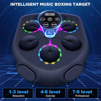 JUOIFIP Music Boxing Machine, Smart Musical Boxing Machine with LED Lights, Support Bluetooth, 9 Speeds & Modes, Automatic Counting, Wall Mounted, Smart Music Punch Machine for Adults Kids