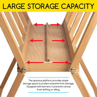 MEEDEN Folding Print Rack - Wooden Art Storage Rack - Artist Storage and Display Rack for Canvas, Art, Prints, Panels, Posters, Art Gallery Shows - Large
