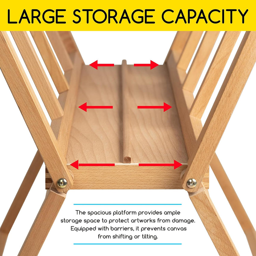 MEEDEN Folding Print Rack - Wooden Art Storage Rack - Artist Storage and Display Rack for Canvas, Art, Prints, Panels, Posters, Art Gallery Shows - Large