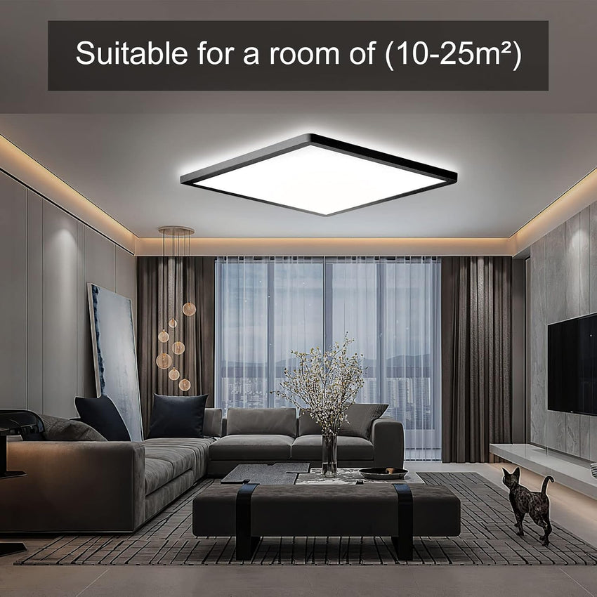 MLOQI 36W LED Ceiling Lights for Bedroom Waterproof Bathroom Light Super Bright 5000K Daylight White Modern Square Flush Mounted Lighting Fixture for Office Kitchen Hallway Living Room
